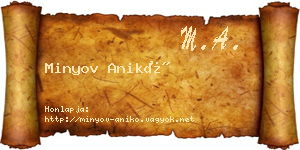 Minyov Anikó névjegykártya